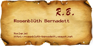 Rosenblüth Bernadett névjegykártya